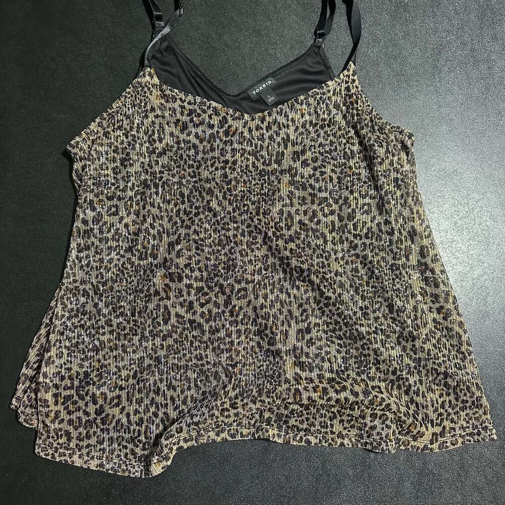 Torrid Metallic Lurex Leopard Print Swing Cami Tank Top